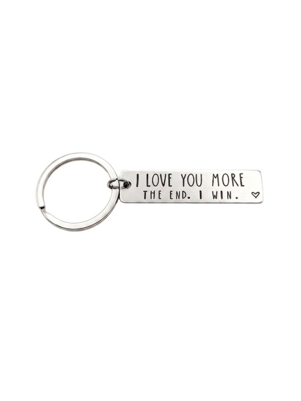 3/$20 NIP | Silver Bar "I Love You More" Engraved Quote Keychain Sweet Gift